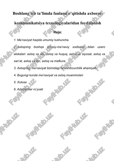 ma’naviyat va axloq — DOC