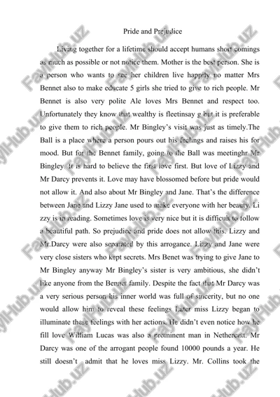 pride and prejudice — DOCX
