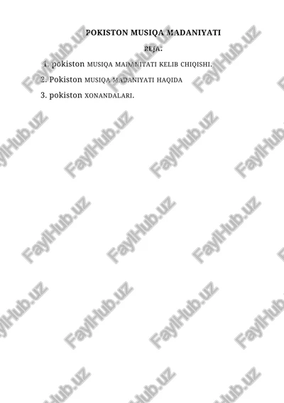 pokiston musiqa madaniyati — DOCX