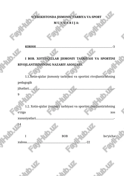 o'zbekistonda jismoniy tarbiya va sport — DOCX