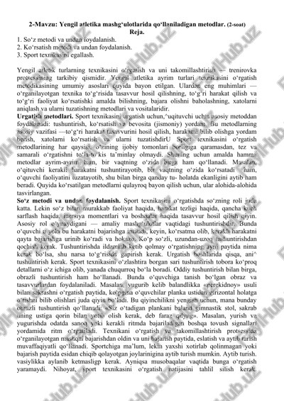 yengil atletika mashg‘ulotlari metodikasi — DOCX