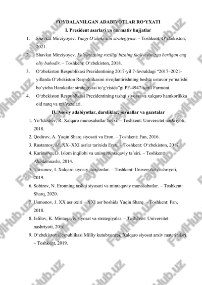 o‘zbekiston respublikasi prezidentining tashqi siyosat va xalqaro hamkorlikka oid nutq va ma’ruzalari. — PDF