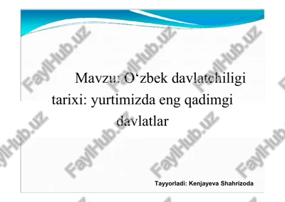 o`zbek davlatchiligi tarixi — PDF