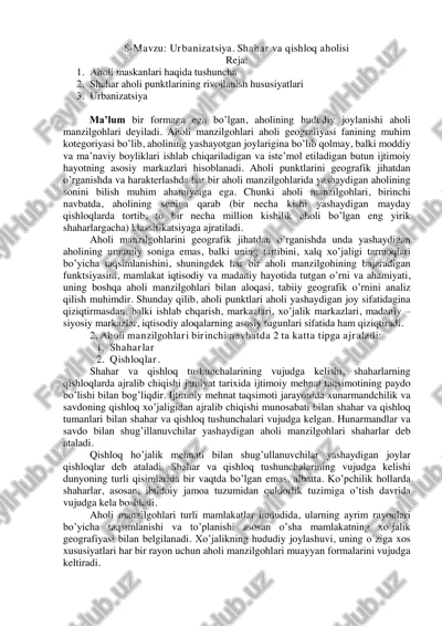 urbanizatsiya. shahar va qishloq aholisi — PDF