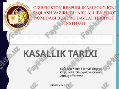 kasallik tarixi — PPTX
