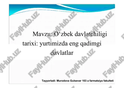 o`zbekistonda ilk davlatchilik tarixi — PDF