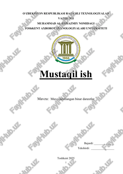 muvozanatlangan binar daraxtlar — DOCX
