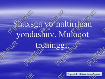 shaxsga yo’naltirilgan ta’lim texnologiyalari — PDF