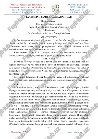 oriental renaissance: innovative, educational, natural and social sciences — PDF