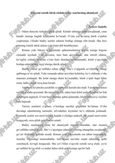 badiy asarlar — DOCX