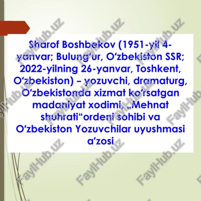 sharof boshbekov — PPTX