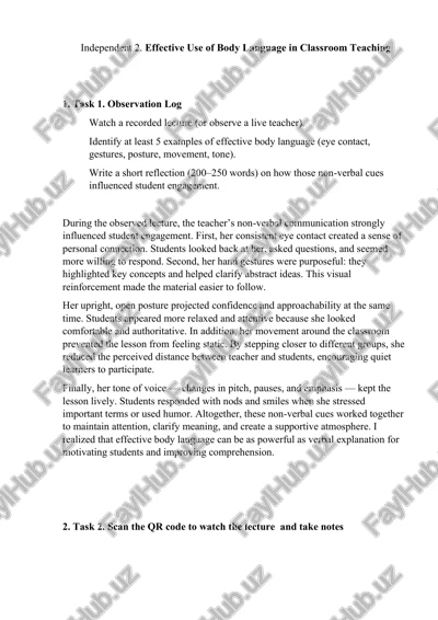 effective use of body language in classroom teaching — PDF