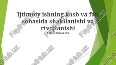 ijtimoiy ishning evolyutsiyasi: asosiy harakatlar va tendentsiyalar — PPTX