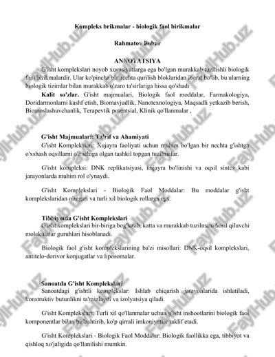 g'isht komplekslari — DOCX