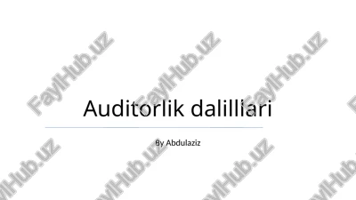 auditorlik dalillari — PPTX