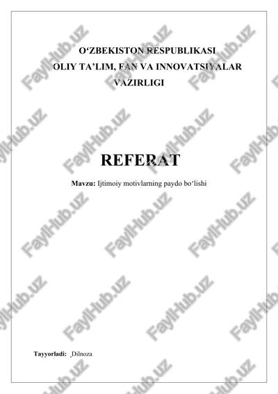 ijtimoiy motivlarning paydo boʻlishi — DOCX