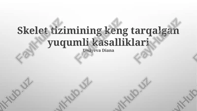 skelet tizimining keng tarqalgan yuqumli kasalliklari — PPTX