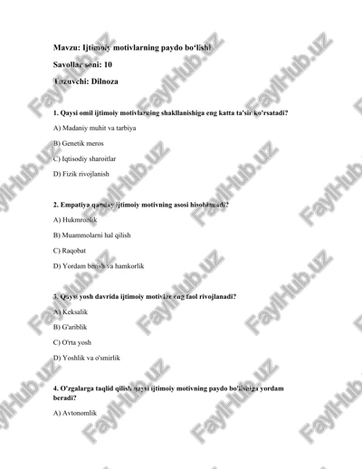ijtimoiy motivlarning paydo boʻlishi — DOCX