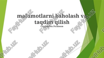 malumotlarni tahlil qilib, naqshlarni aniqlash va ma'noli xulosalar chiqarish — PPTX