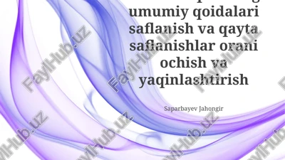 mashq mashg'ulotlarining umumiy qoidalari — PPTX