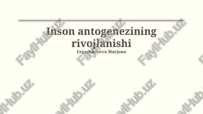 inson antogenezining rivojlanishi — PPTX