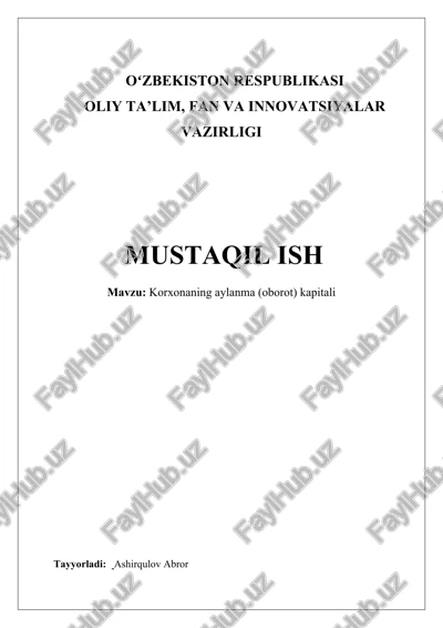 korxonaning aylanma (oborot) kapitali — DOCX