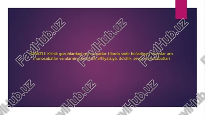 kichikguruhlar psixologiyasi — PPTX