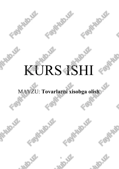tovarlarni xisobga olish — DOCX