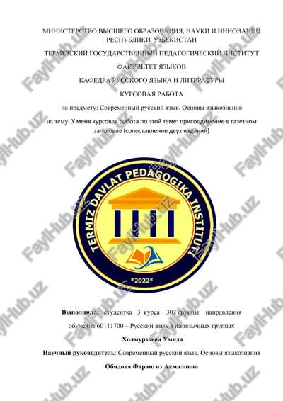 kursovaya rabota po predmetu: sovremenniy russkiy yazik. osnovi yazikoznaniya — DOCX