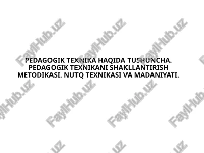 pedagogik texnika haqida tushuncha — PPTX