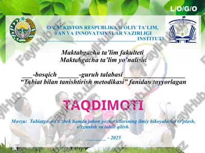 tabiatga oid o'zbek hamda jahon yozuvchilarining ilmiy hikoyalarini to'plash, o'rganish va tahlil qilish — PPT
