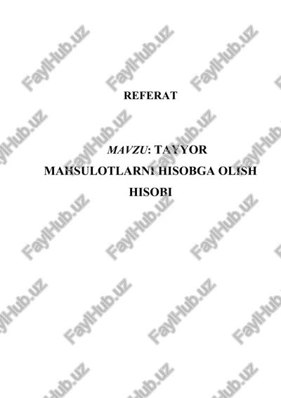 tayyor mahsulotlarni hisobga olash. — DOCX