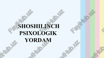 shoshilinch psixologik yordam — PPTX