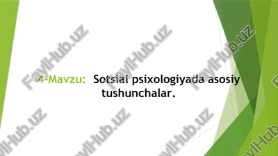 sotsialpsixologiyada asosiy tushunchalar — PPTX