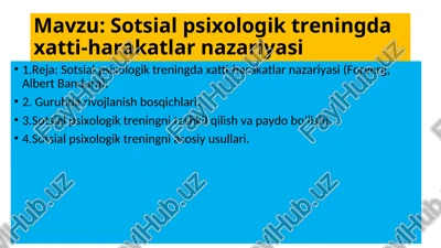 sotsial psixologik treningda xatti-harakatlar nazariyasi — PPT