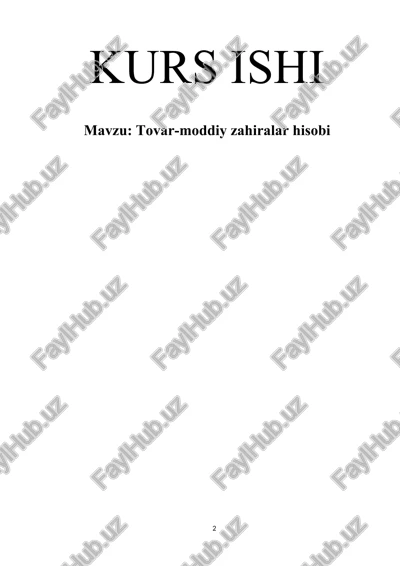 tovar-moddiy zahiralar hisobi — DOCX