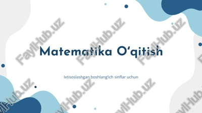 matematika oʻqitish — PDF