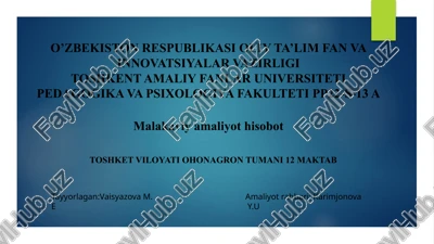 psixologik eksperiment jarayoni va uning asosiy xususiyatlari amalakaviy amaliyot hisobot — PPTX