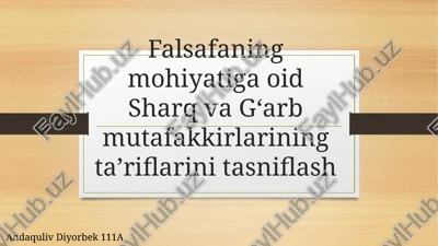 falsafaning mohiyati — PPTX