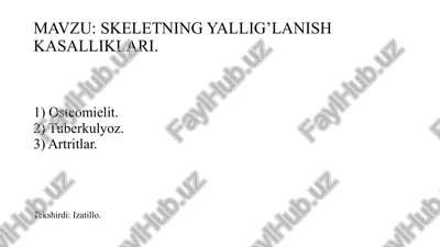 skeletning yallig’lanish kasalliklari — PPTX