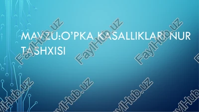 o’pka kasalliklari nur tashxisi — PDF