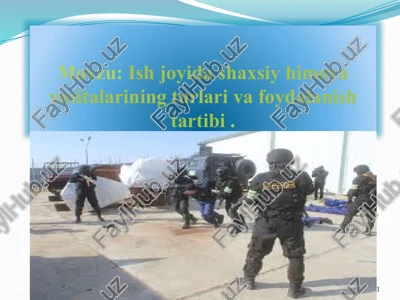 ish joyida shaxsiy himoya vositalari — PPTX