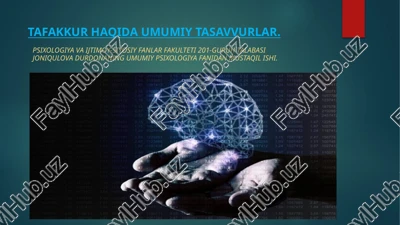 tafakkur haqida umumiy tasavvurlar — PPTX