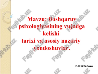 boshqaruv psixologiyasi — PPTX