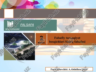 falsafiy taraqqiyot bosqichlari sharq falsafasi — PPTX