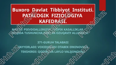 psevdoallergiya va atopik kasalliklar — PPTX