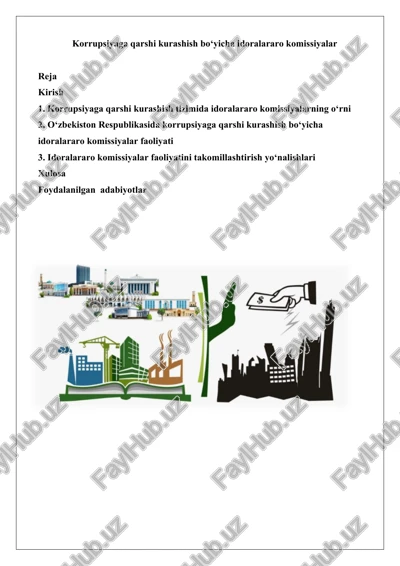 korrupsiyaga qarshi kurashish bo‘yicha idoralararo komissiyalar — DOCX