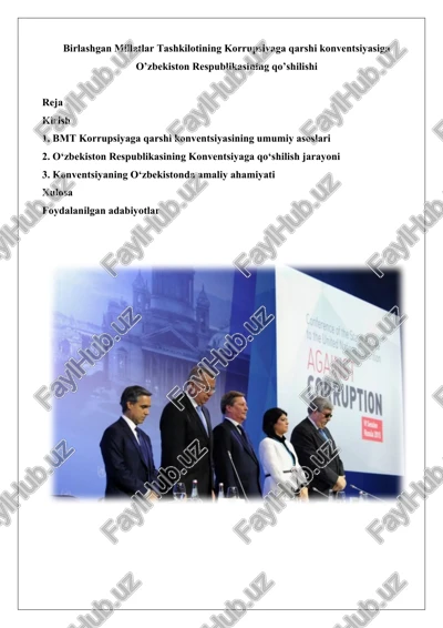 bmt korrupsiyaga qarshi konventsiyasi — DOCX