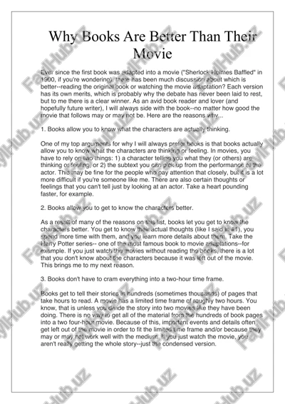 why books are better than their movie — PDF