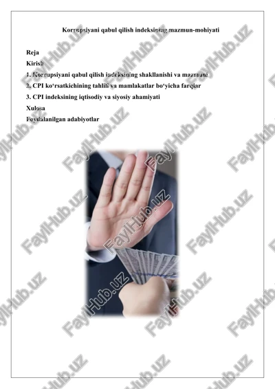 korrupsiyani qabul qilish indeksi — DOCX